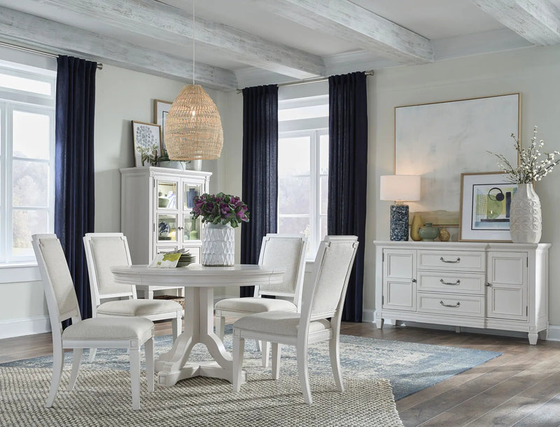 Willowbrook - Extendable 48" Round Dining Table - Egg Shell White by Unique Piece Furniture