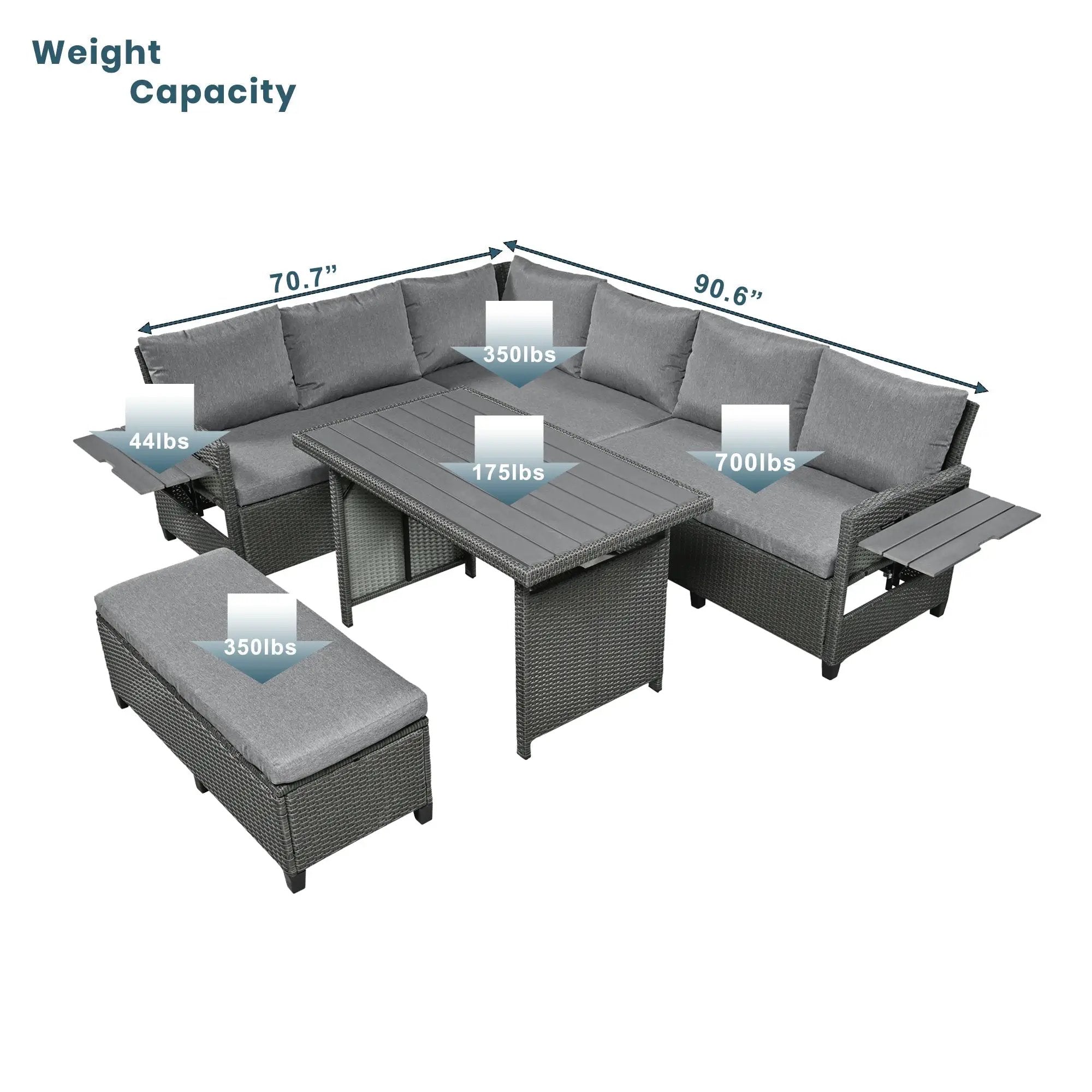 Tomax 5-Piece Outdoor Patio Rattan Sofa Set by HouseOfZazla