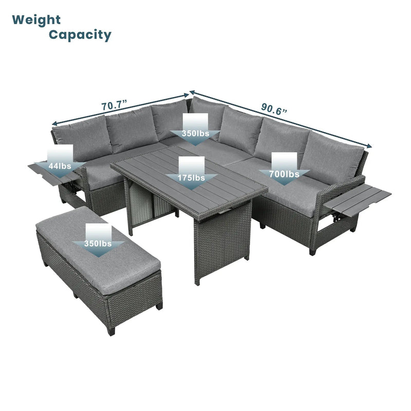 Tomax 5-Piece Outdoor Patio Rattan Sofa Set by HouseOfZazla
