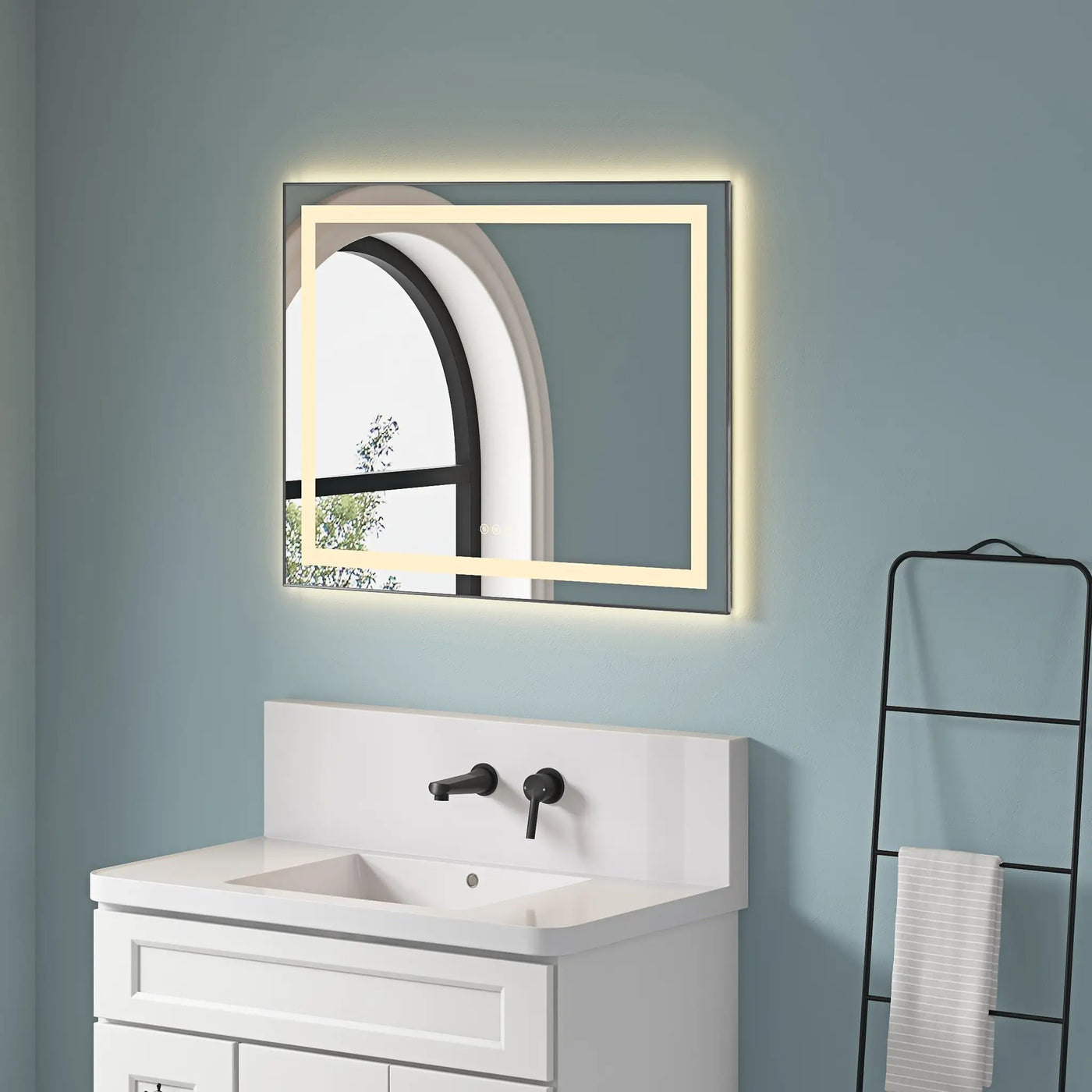 36" x 28" LED Bathroom Mirror with Front and Backlight by HouseOfZazla
