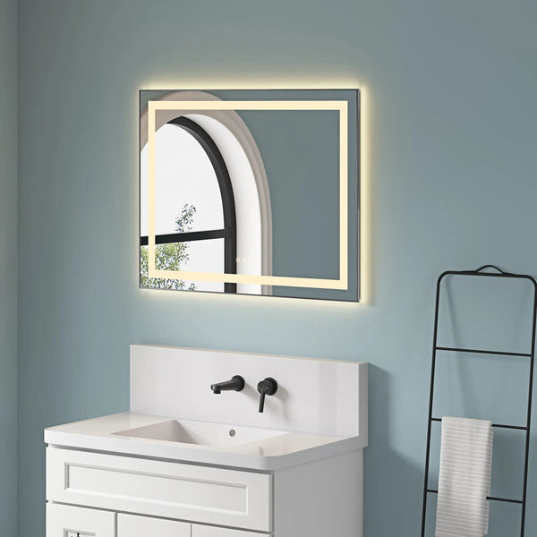36" x 28" LED Bathroom Mirror with Front and Backlight
