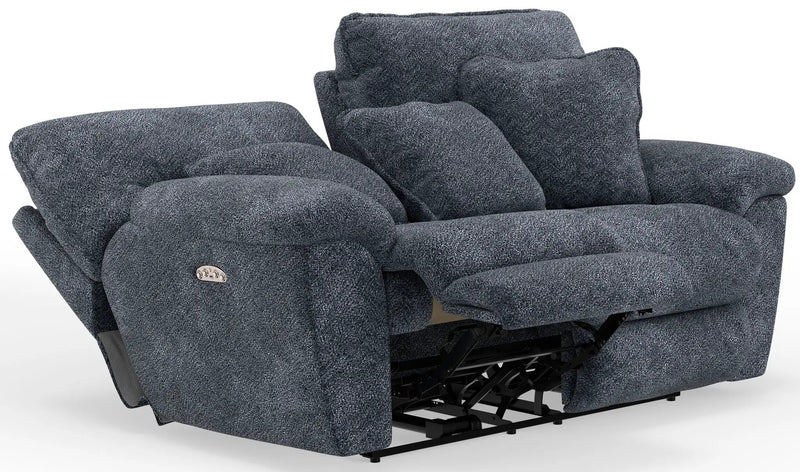 Paxon - Deep Seat Power Reclining Loveseat With Power Adjustable Headrest - Smoke by Unique Piece Furniture