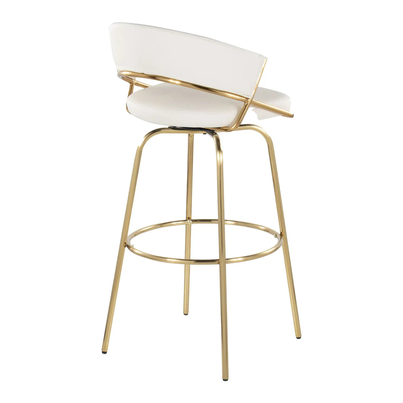 Jie - Fixed Height Contemporary Barstool With Swivel With Round Footrest (Set of 2) by HouseOfZazla