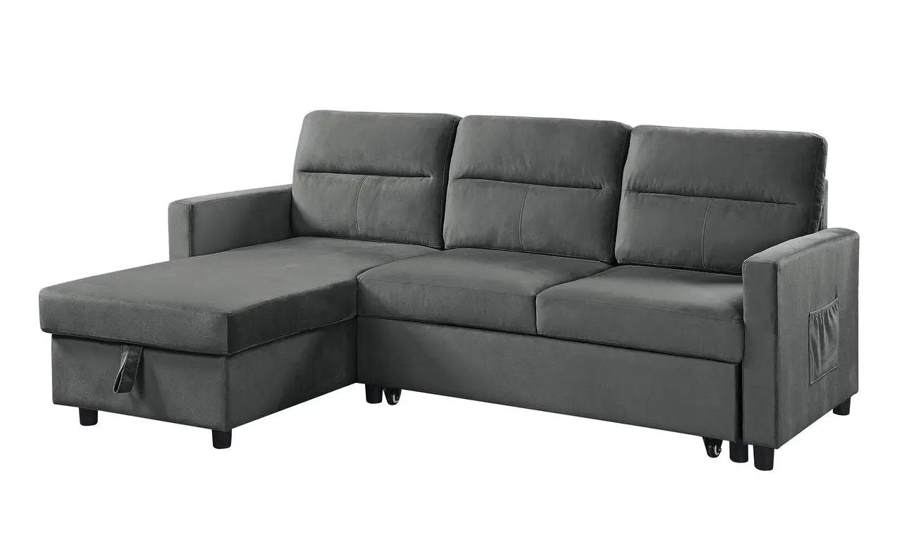 Ivy - Reversible Sleeper Sectional Sofa With Storage Chaise And Side Pocket by Unique Piece Furniture