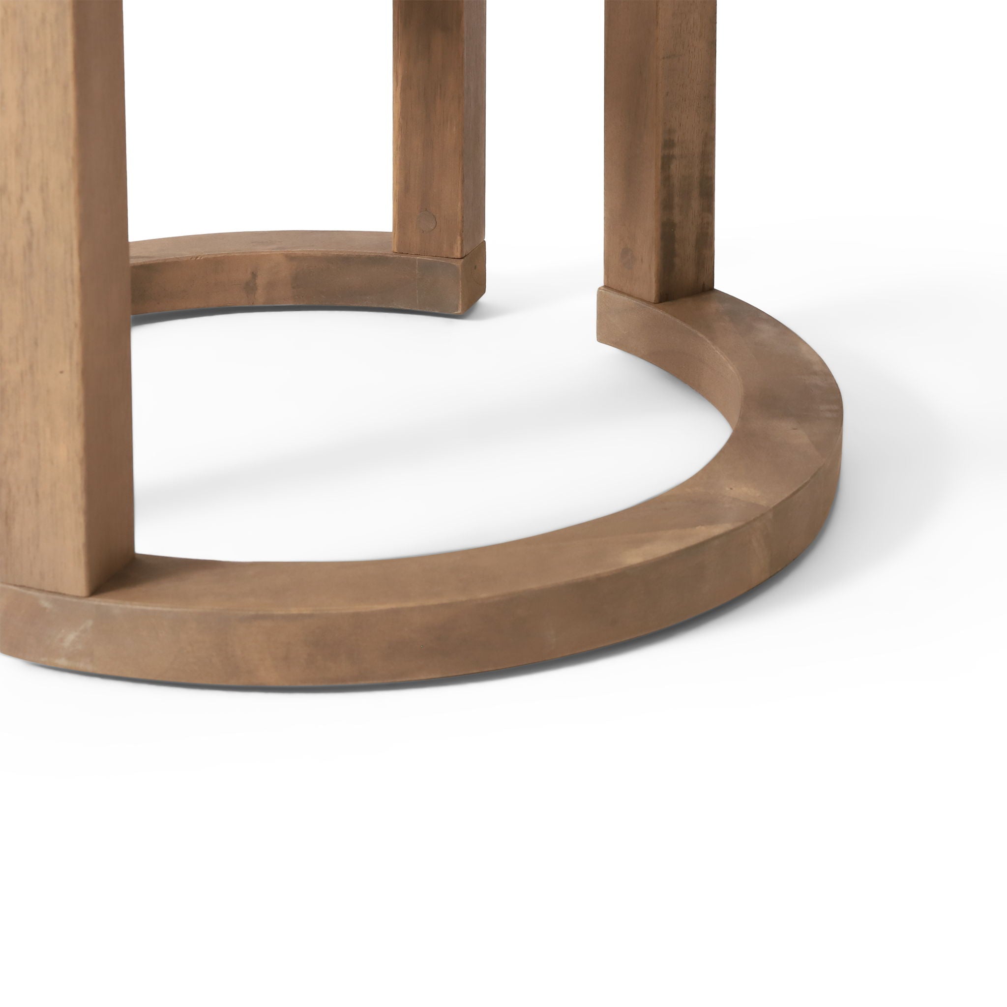 Outdoor Acacia Wood Side Table, Solid Side Table For Patio, Pool, Porch - Brown Wash by HouseOfZazla