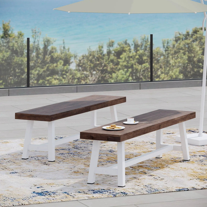 Tranquilizer Outdoor Acacia Wood Bench With Slat Panel Design by HouseOfZazla