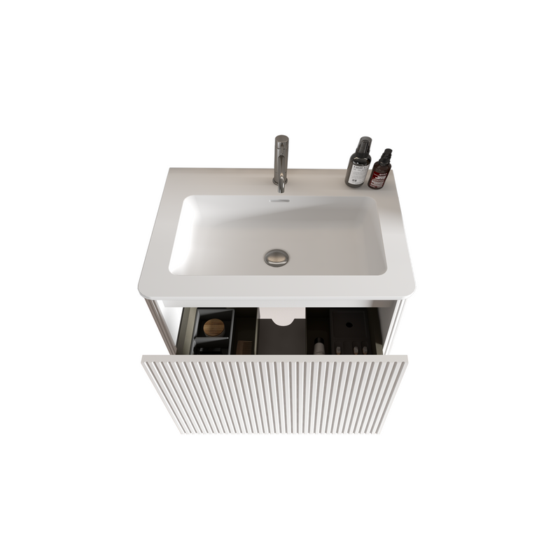 Etna 24" Striped Soft White Bathroom Vanity by HouseOfZazla