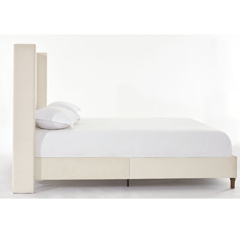 Peyton - Upholstered Bed With 54" High Headboard, Traditional Hand Buttoned Tufting by HouseOfZazla