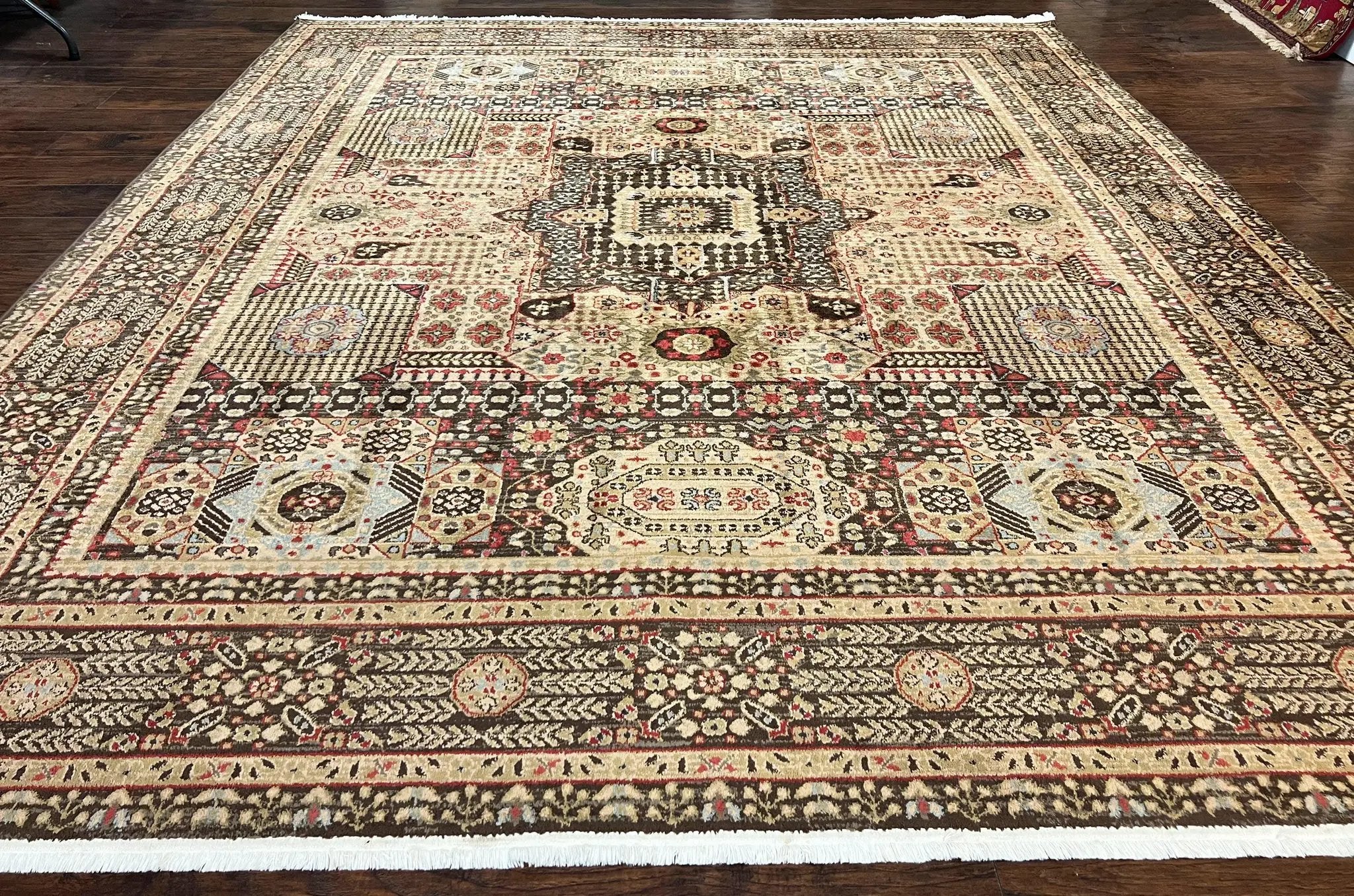 Room Sized Oriental Rug 10x11, Power Loomed Carpet, Tan Brown, Unique Loom by Jewel Rugs