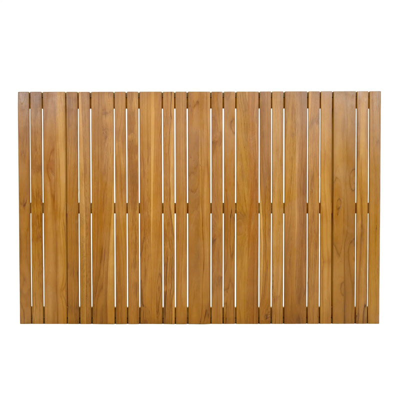 Outdoor 7-Piece Dining Set - Rectangular Teak Wood Table + 6 Wicker Chairs with Cushions by HouseOfZazla