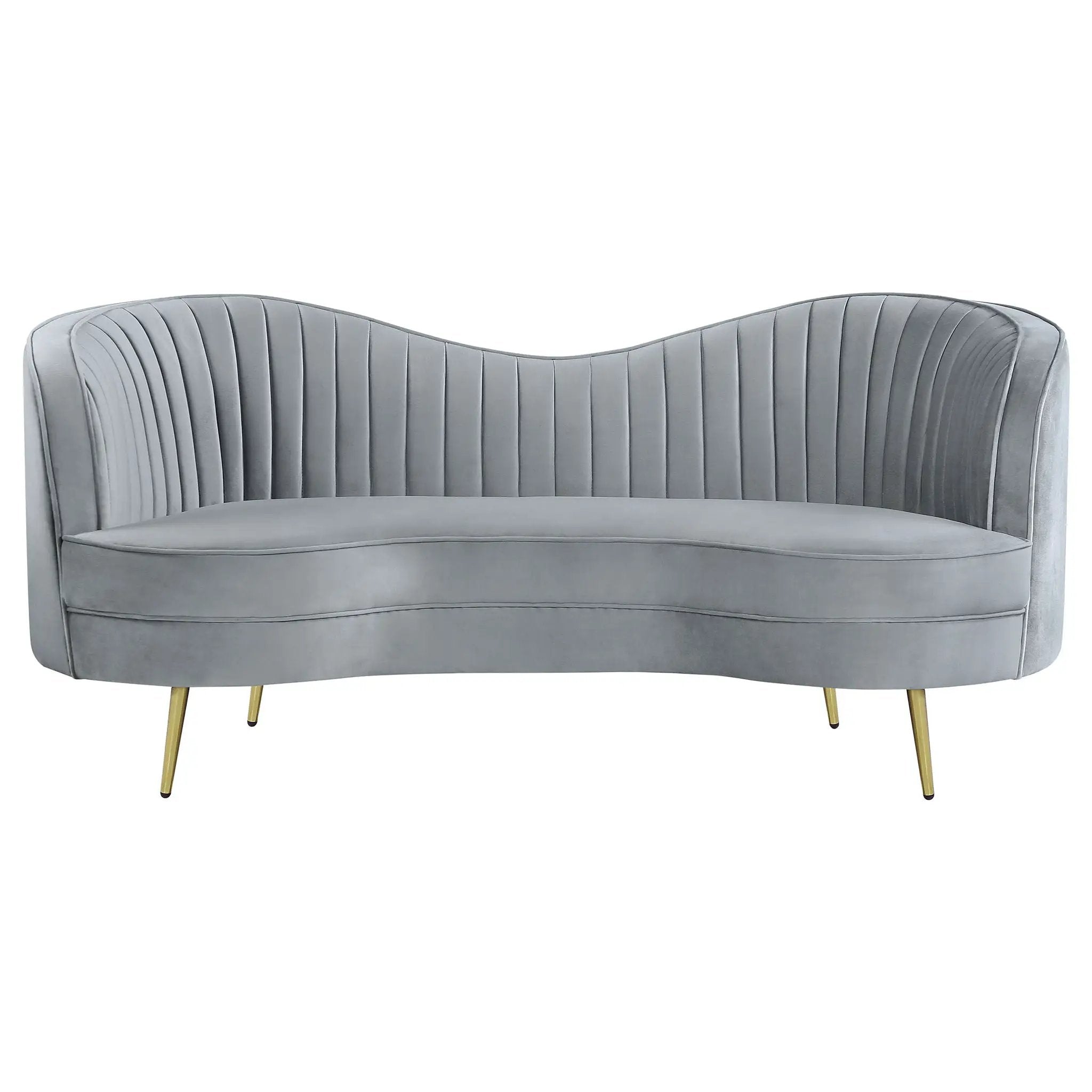 Sophia Upholstered Channel Tufted Loveseat Grey by Unique Piece Furniture