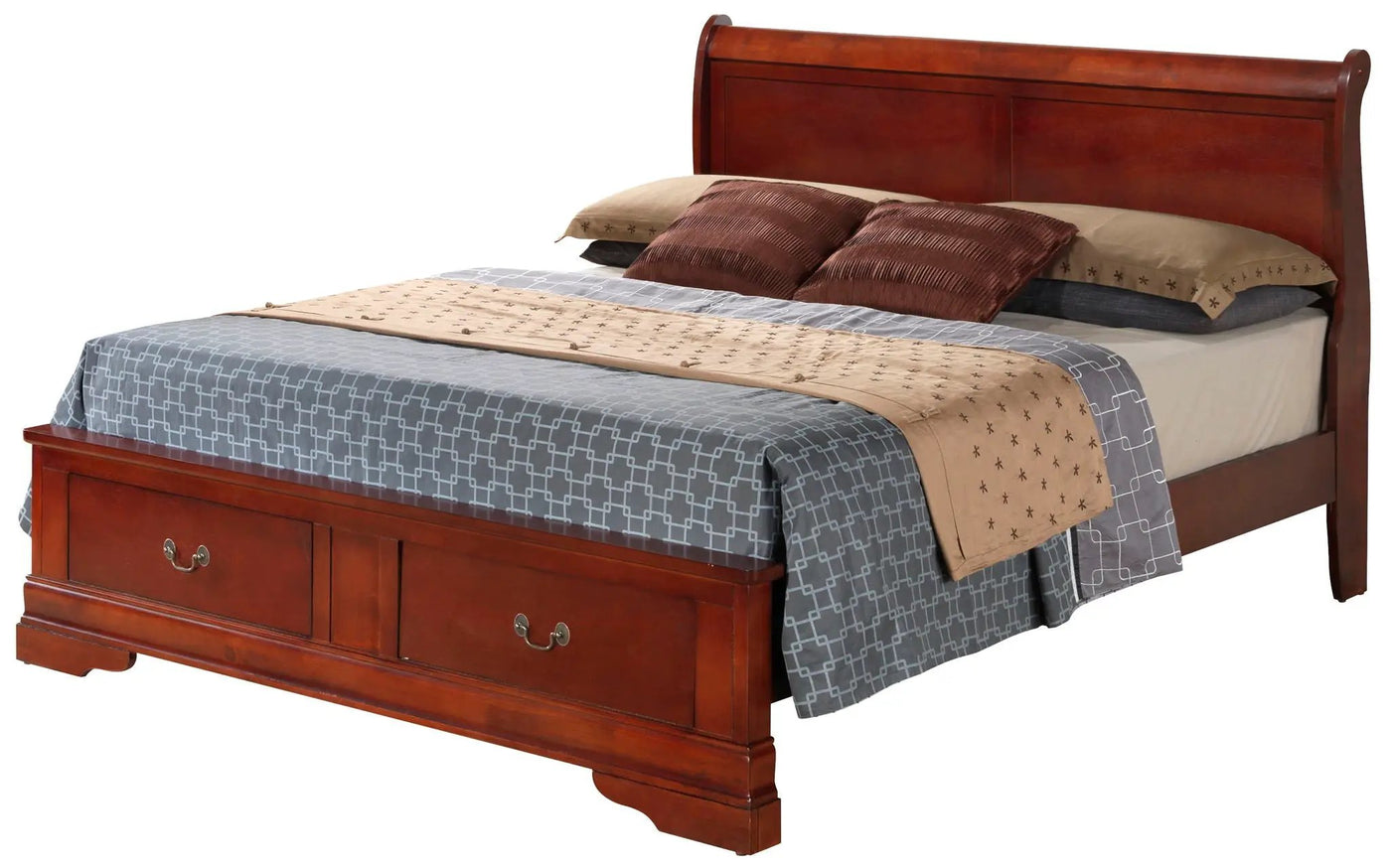 Upholstered Panel Sleigh Bed Design by Unique Piece Furniture