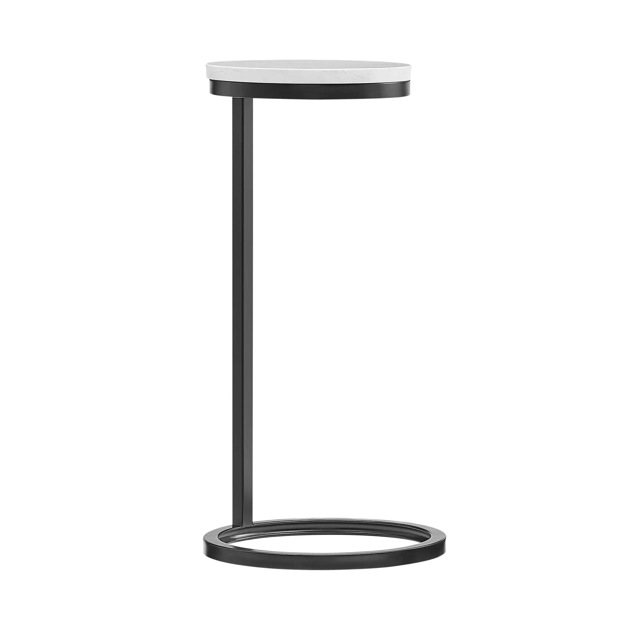 Cerro - Round Accent Table - Antique Bronze / White Marble by HouseOfZazla