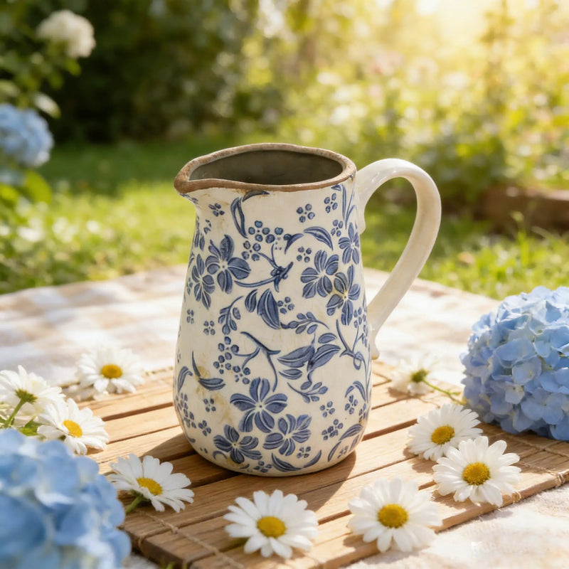Ceramic Pitcher Vase With Handle by HouseOfZazla