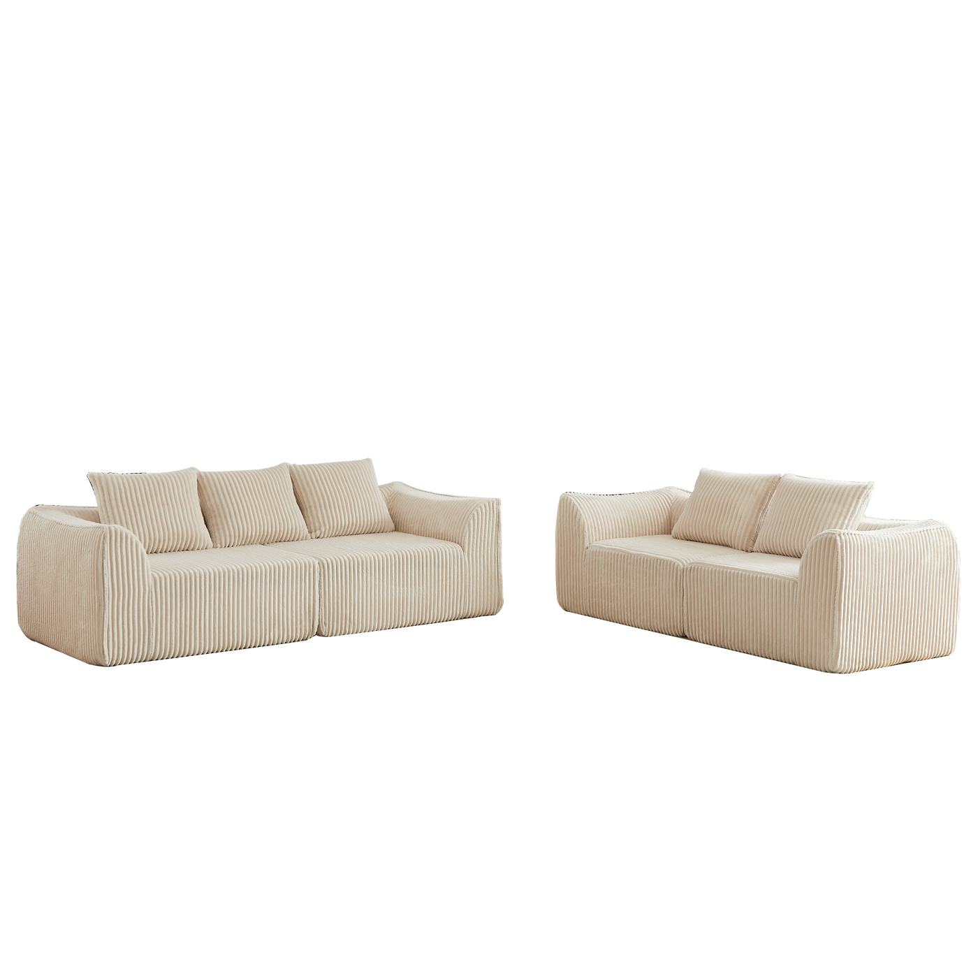 Minimalist 3+2 Seater Corduroy Sofa Set by HouseOfZazla