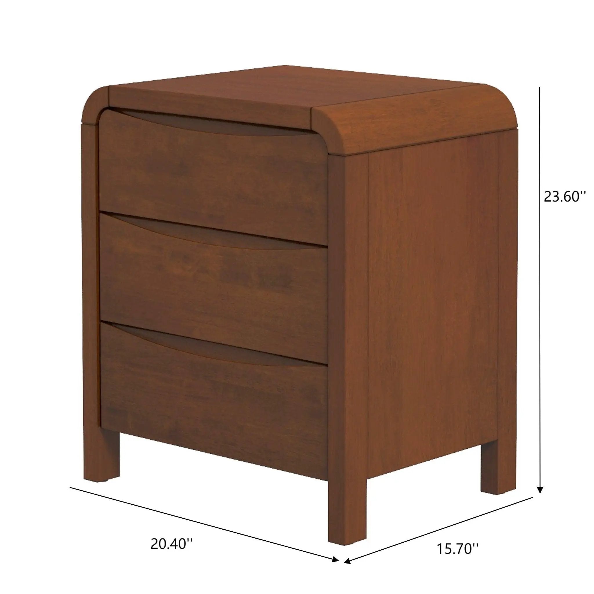 Lionel - Nightstand 3 Drawer Bed Side Table - Brown by Unique Piece Furniture