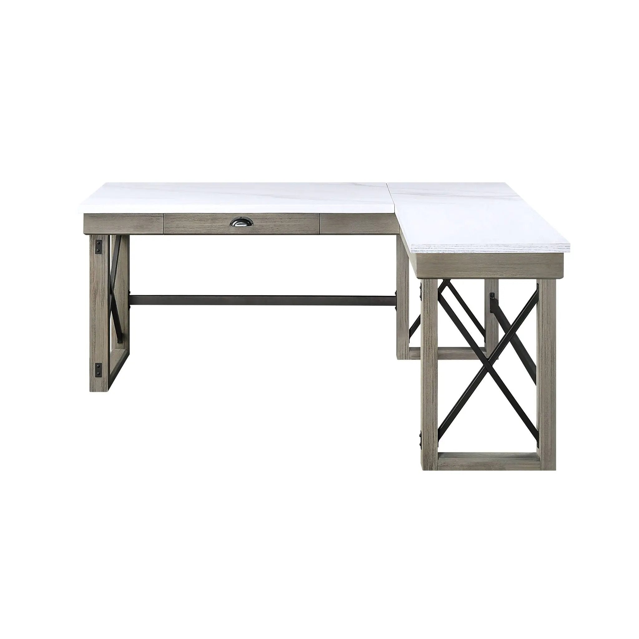 Talmar - Marble Top & Rustic Writing Desk With Lift Top - Oak by Unique Piece Furniture