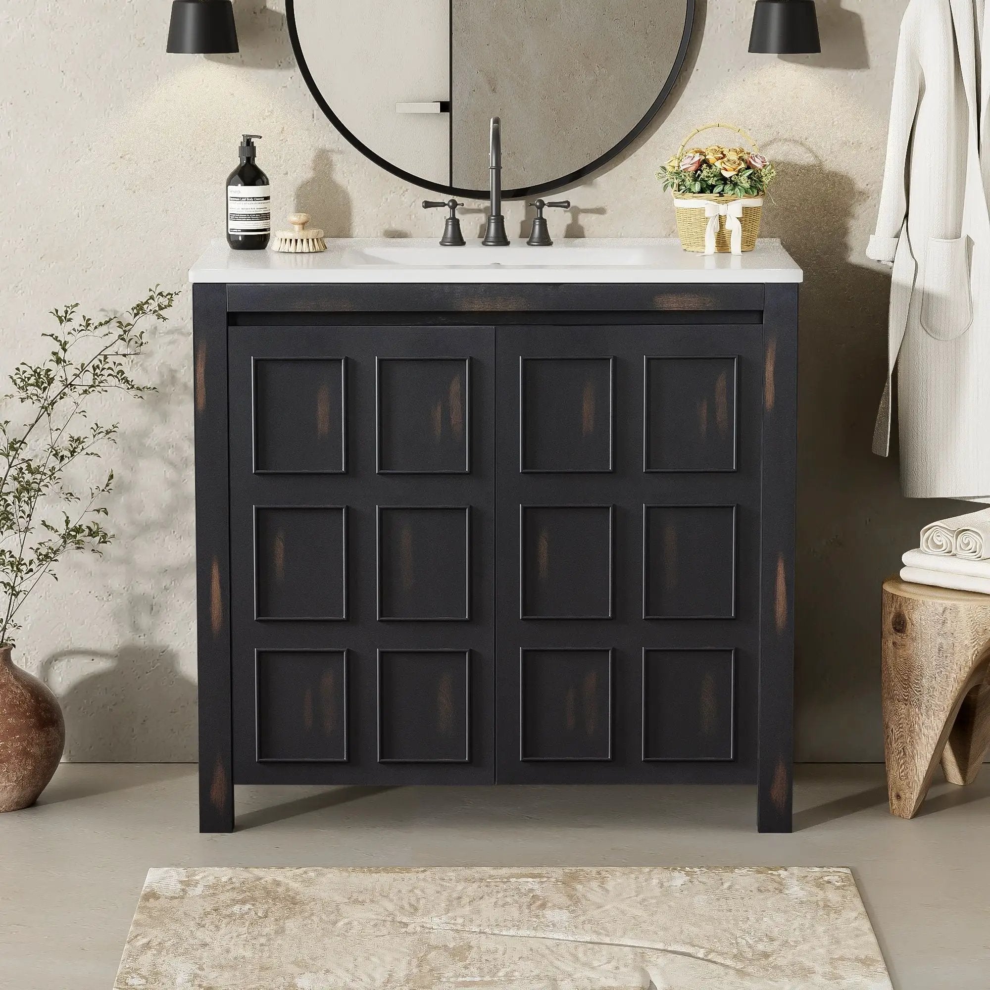 Bathroom Vanity Organizer With Sink, Combo Cabinet Set, Bathroom Storage Cabinet by Unique Piece Furniture