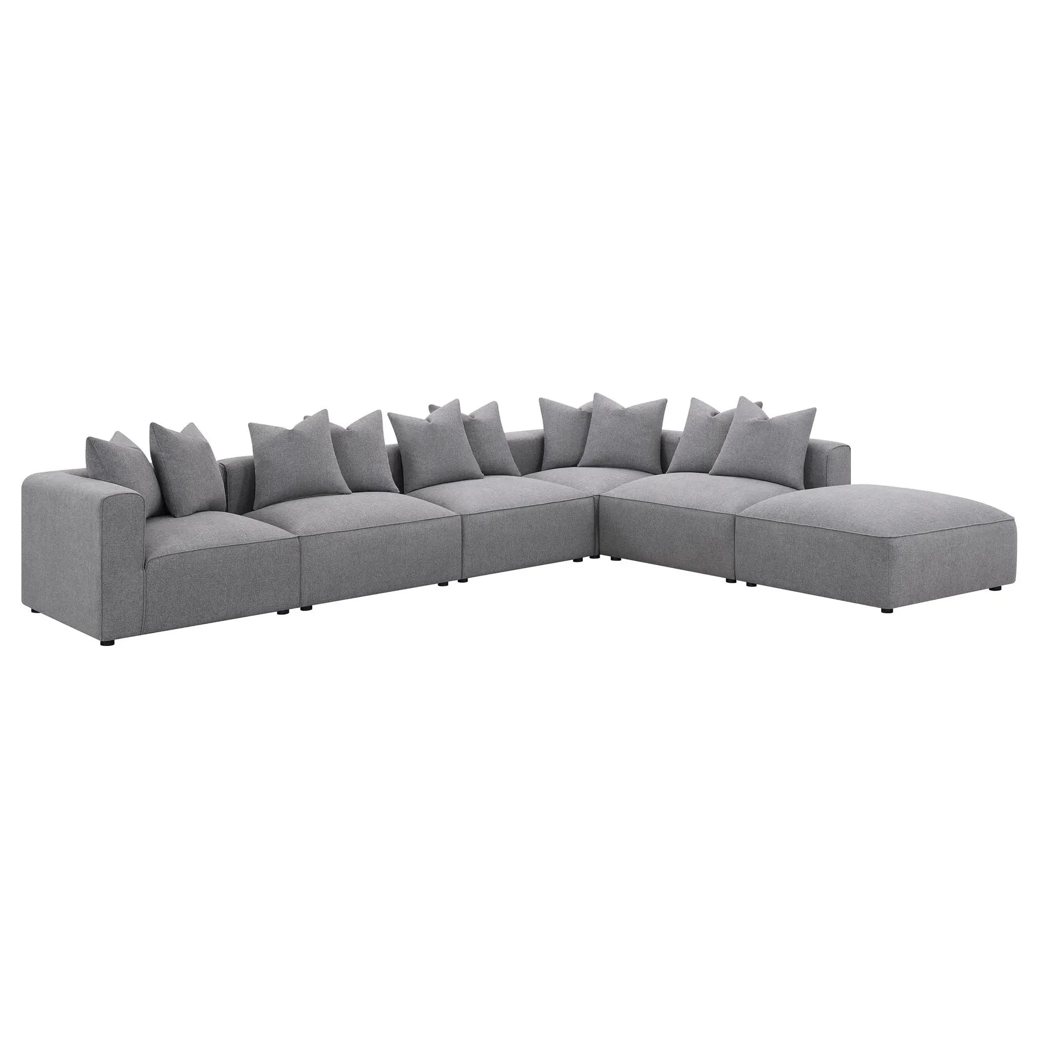 Jennifer Square Upholstered Ottoman Grey by Unique Piece Furniture
