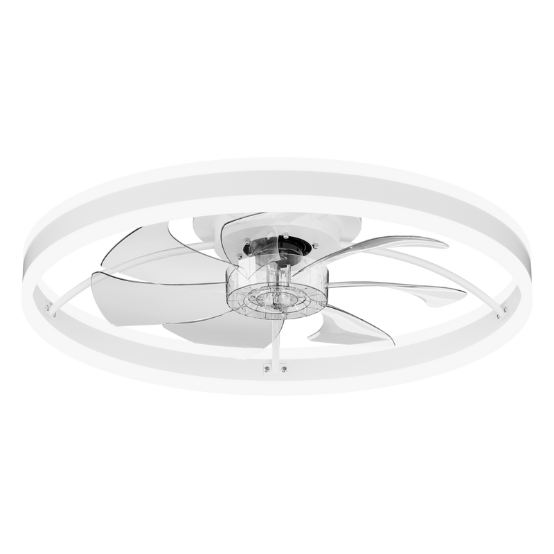 23.6 Inch Ceiling Fan with Light, Quiet DC Motor, Dimmable 3-Color LED by HouseOfZazla