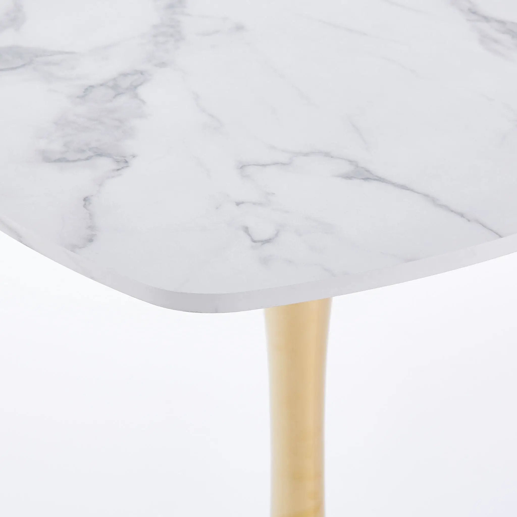 Square Tulip Dining Table For 2 - 4 People - Golden / White by Unique Piece Furniture