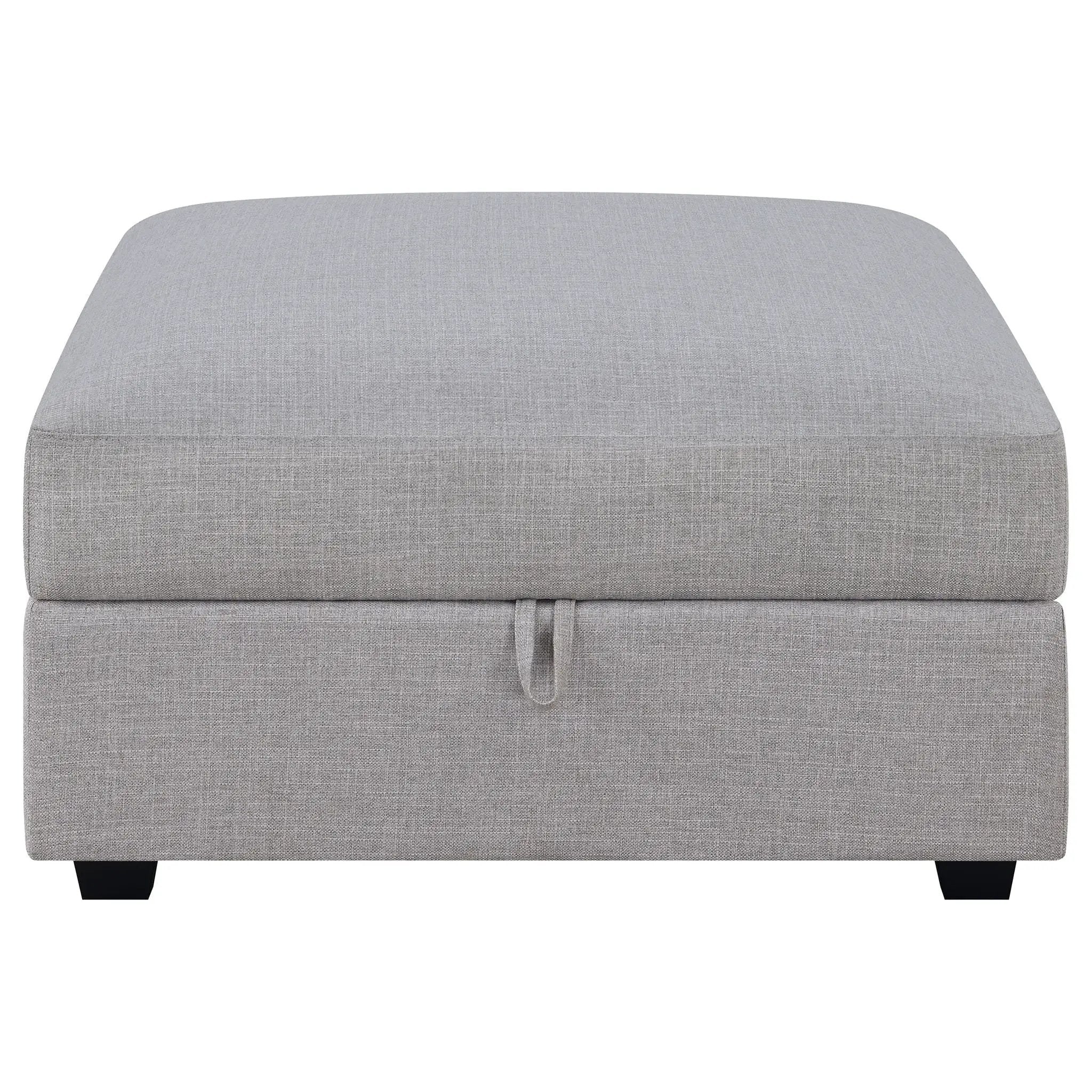 Cambria Square Upholstered Storage Ottoman Grey by Unique Piece Furniture