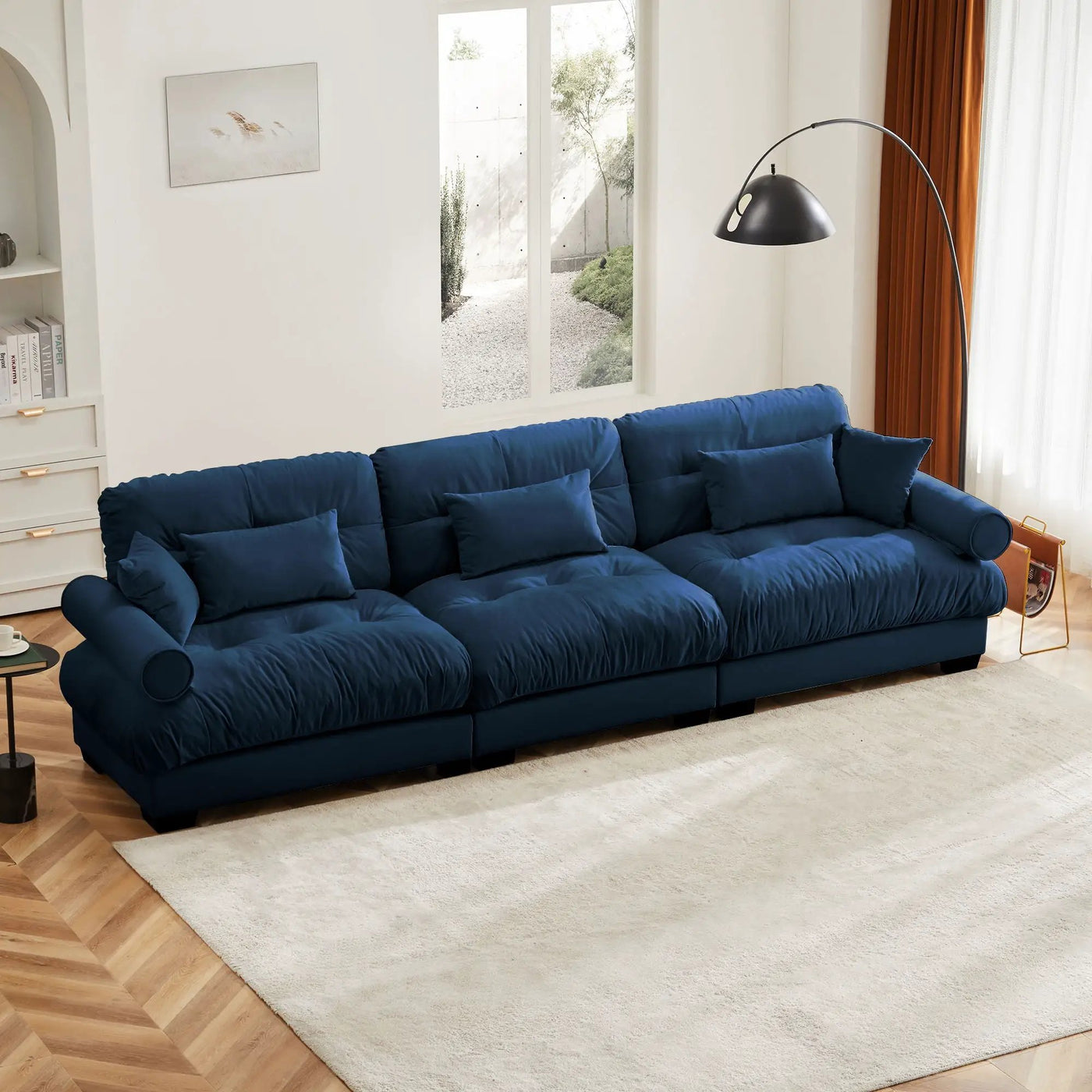Modern Oversize Sofa With Cloud Like Comfort, Featuring Waist And Throw Pillows by Unique Piece Furniture