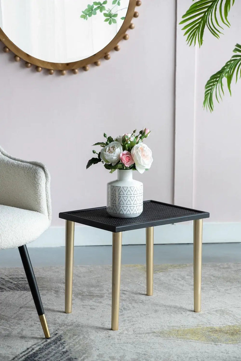 Side Tables (Set of 3) - Black / Gold by HouseOfZazla