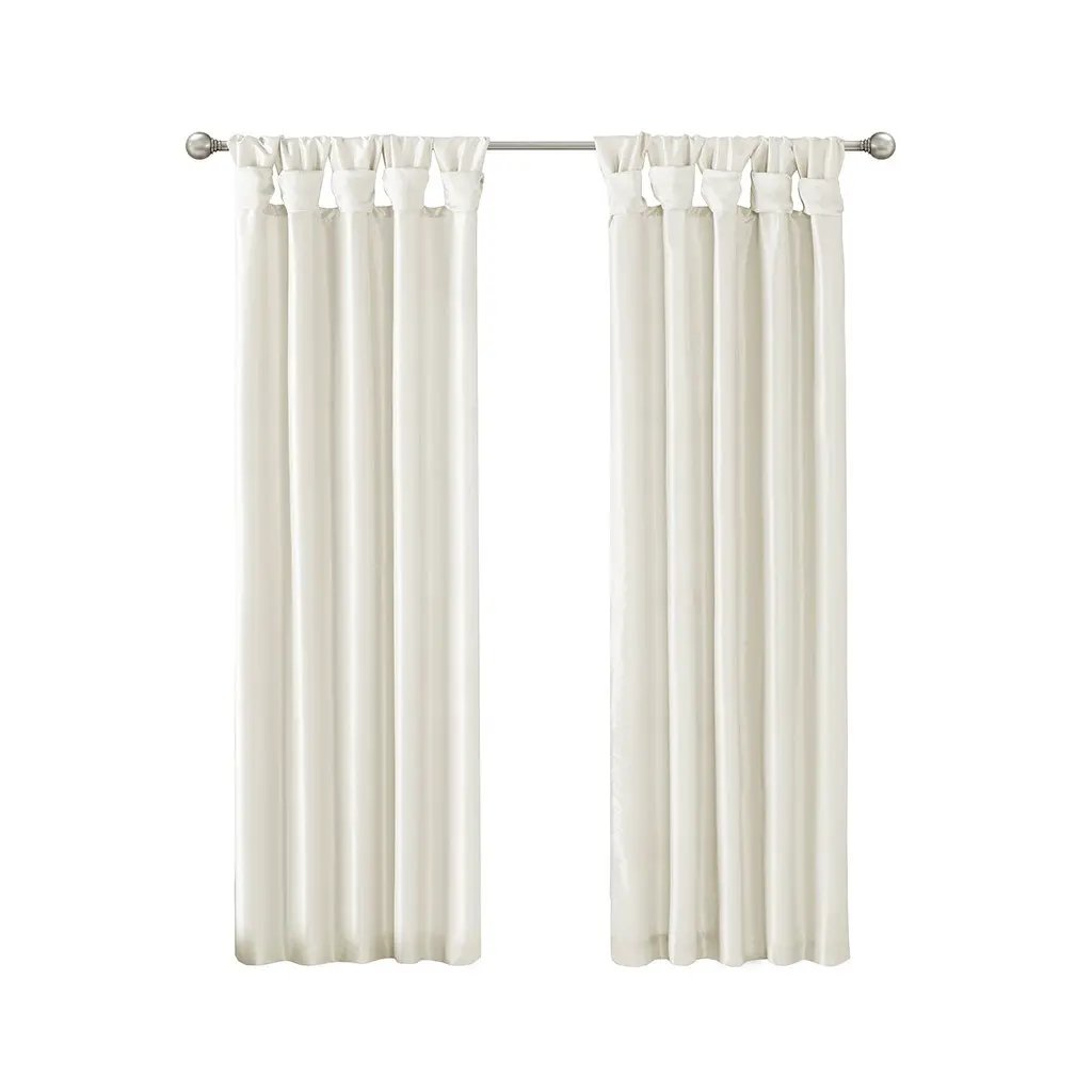 Twist Tab Lined Window Curtain Panel White 50x95 by HouseOfZazla