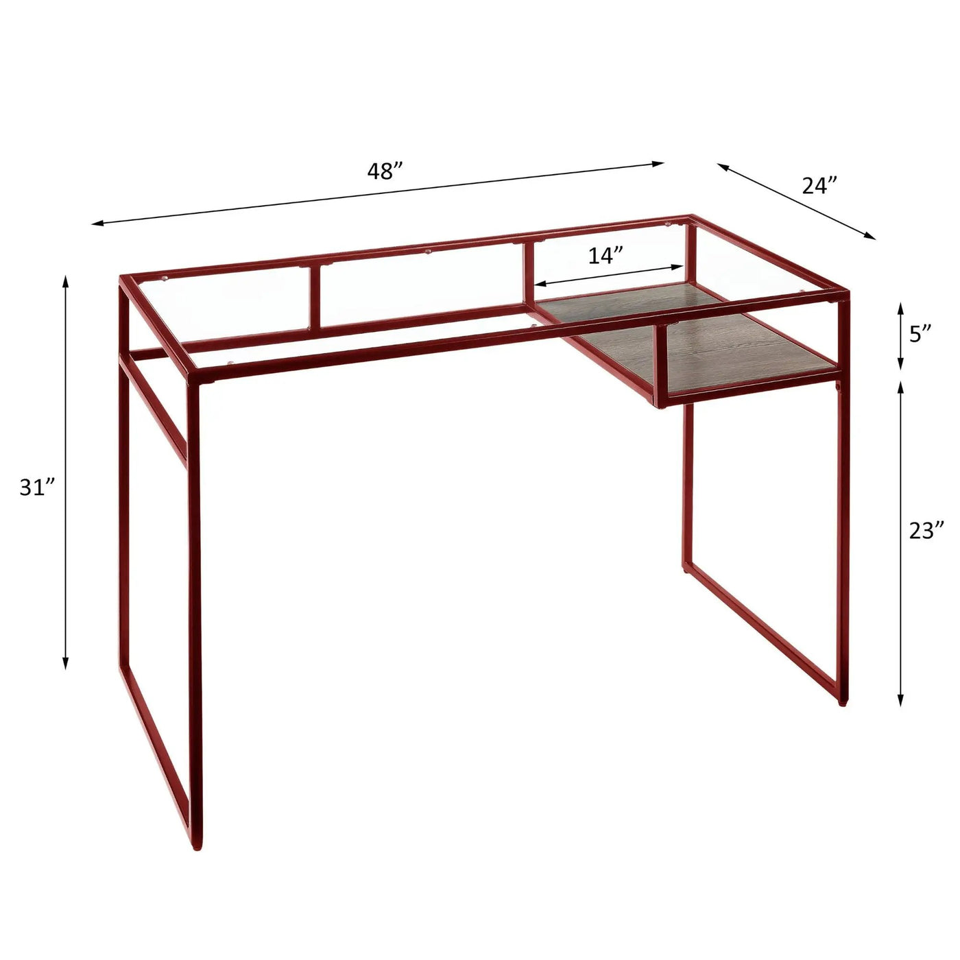 Yasin - Glass Top Writing Desk by Unique Piece Furniture