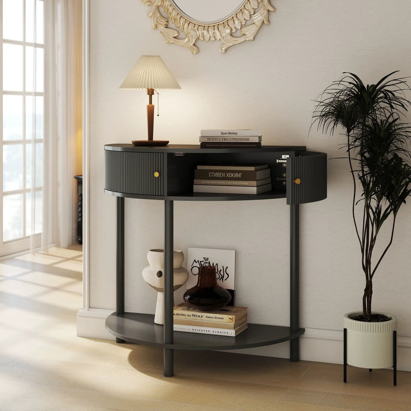 Demi Lune - Console Table With 2 Storage Drawers by Unique Piece Furniture