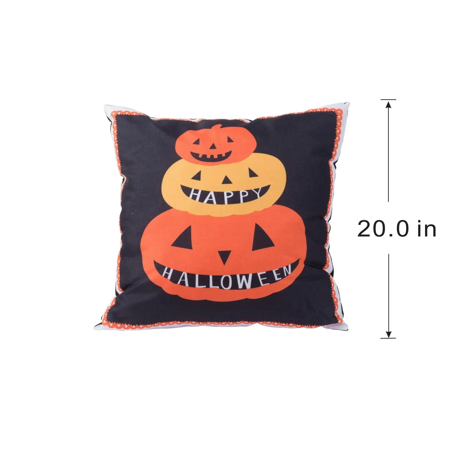 Halloween Pumpkin Pillow - Black / Orange by Unique Piece Furniture