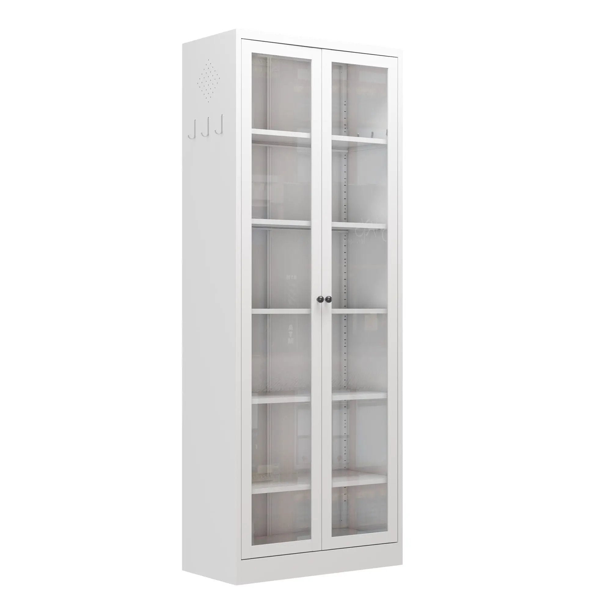 Industrial Metal Kitchen Pantry Cabinet With Adjustable Shelves - White by HouseOfZazla