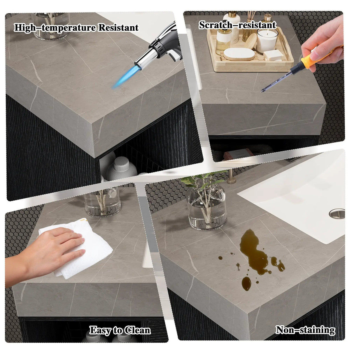 39.4 Inches Single Contemporary Floating Bathroom Vanity, photo 10 of 10