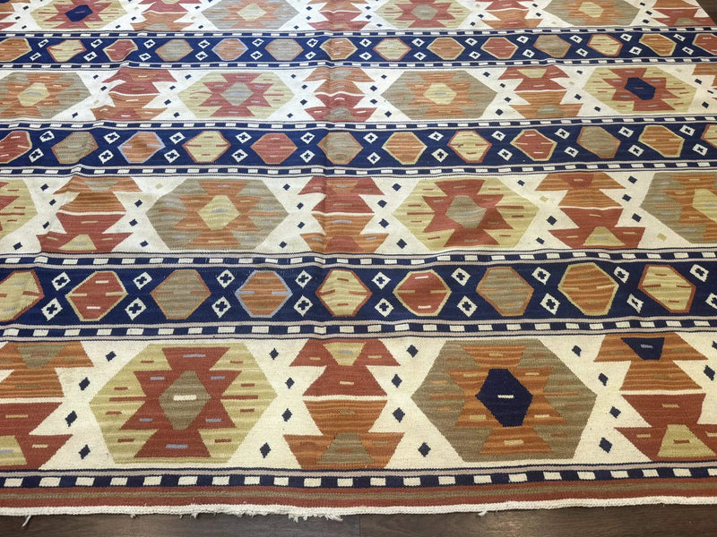 Turkish Kilim Rug 8x11, Handmade, Wool, Nourison Rug by Jewel Rugs