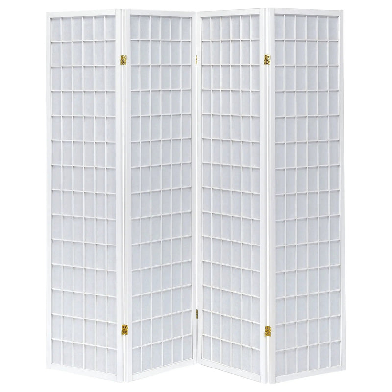 Roberto 4-Panel Room Divider Folding Shoji Screen White by Unique Piece Furniture