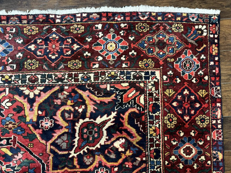 Rare Persian Bakhtiari Rug 10x13, Red, Semi Antique, Large Persian Carpet, Handmade by Jewel Rugs