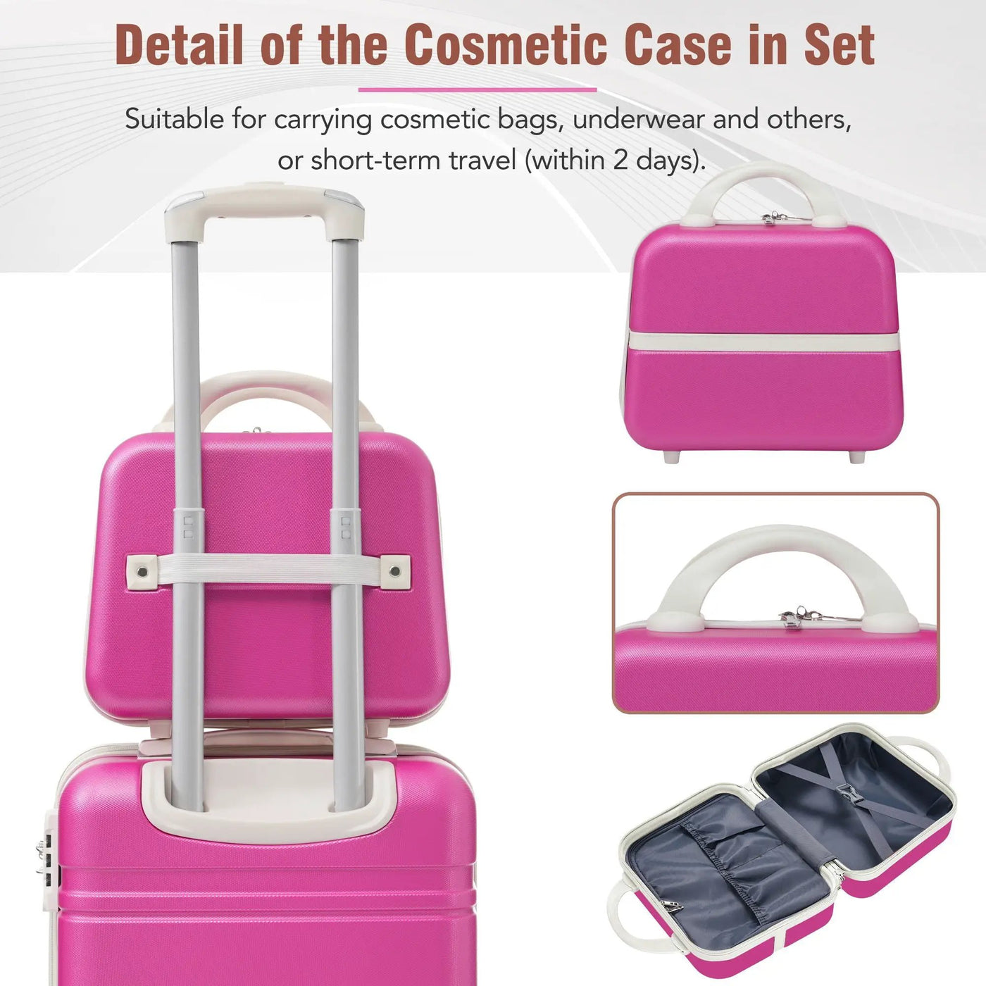 Hardshell Luggage Sets 4 Pieces 20" / 24" / 28" Luggages And Cosmetic Case Spinner Suitcase With Tsa Lock Lightweight by HouseOfZazla