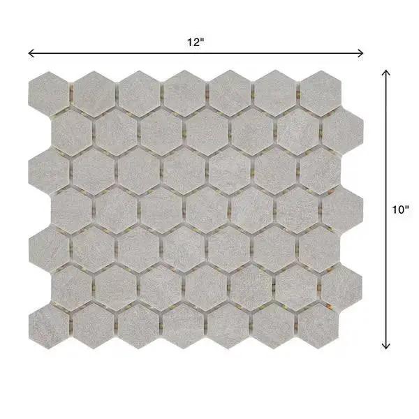Open Box Daltile Nova Falls Gray 10 in. x 12 in. Glazed Ceramic Hexagon Mosaic Tile (9.72 sq. ft./Case) by Selzalot