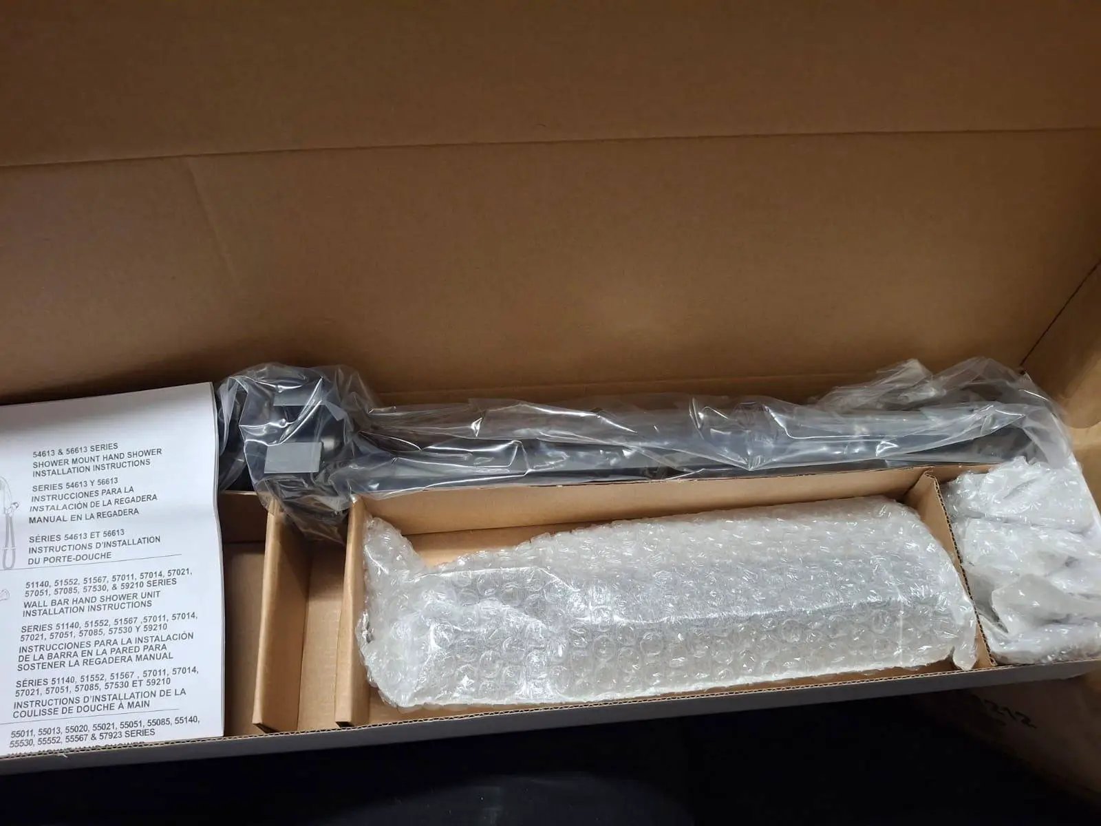 Open Box Delta 1-Spray Patterns 1.75 GPM 1.38 in. Wall Mount Handheld Shower Head with H2Okinetic in Matte Black by Selzalot