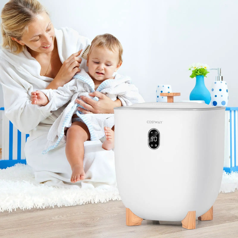 25L Towel Warmer Bucket with 2 Temperature Settings and Auto Shut Off-White by DirectDeals