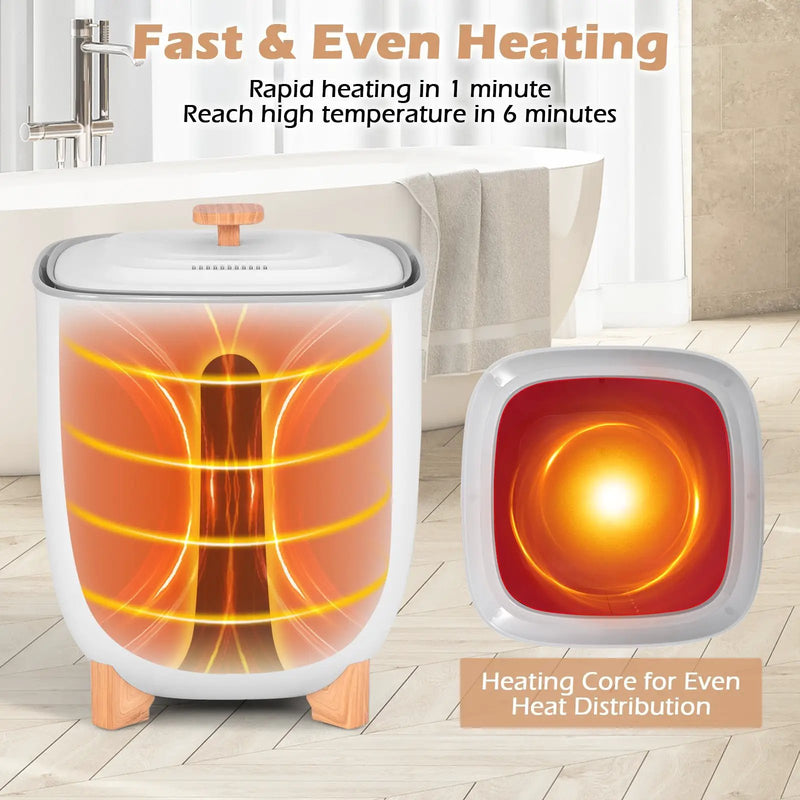 25L Towel Warmer Bucket with 2 Temperature Settings and Auto Shut Off-White by DirectDeals
