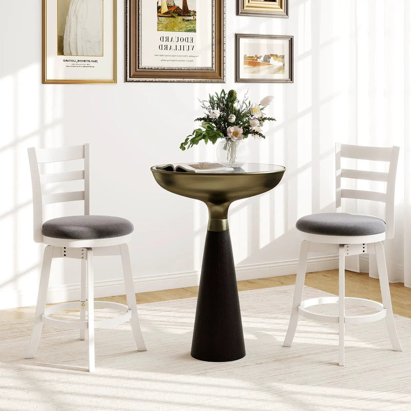 25"/30.5" Swivel Barstools Set of 2 360¬∞ Rotating Bar/Counter Height Chairs with Upholstered Seat by DirectDeals
