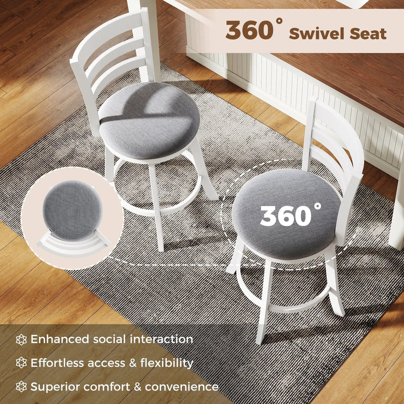25"/30.5" Swivel Barstools Set of 2 360¬∞ Rotating Bar/Counter Height Chairs with Upholstered Seat by DirectDeals