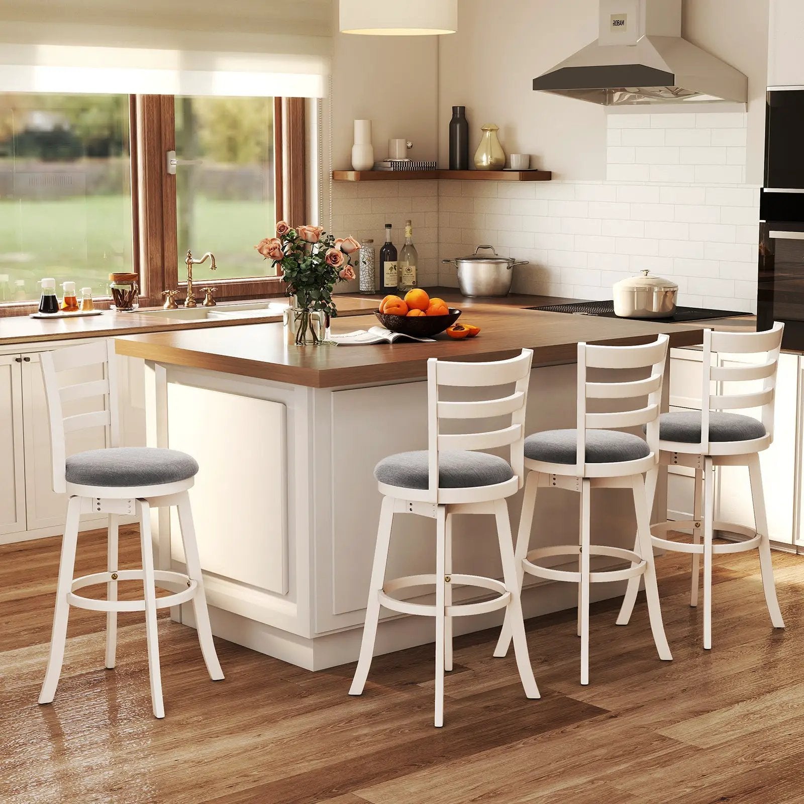 25"/30.5" Swivel Barstools Set of 2 360¬∞ Rotating Bar/Counter Height Chairs with Upholstered Seat by DirectDeals