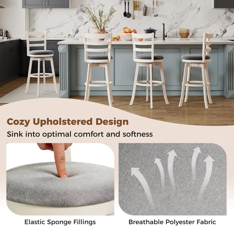 25"/30.5" Swivel Barstools Set of 2 360¬∞ Rotating Bar/Counter Height Chairs with Upholstered Seat by DirectDeals