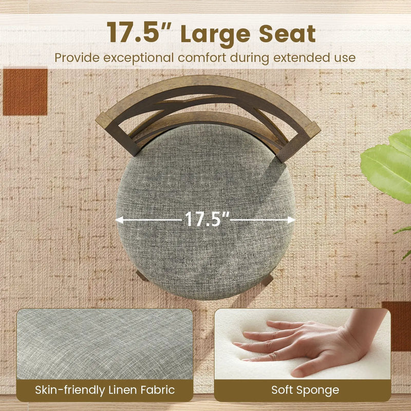 25/30 Inch Swivel Bar Stools Set of 2 with Backrests and Wood Frame by DirectDeals