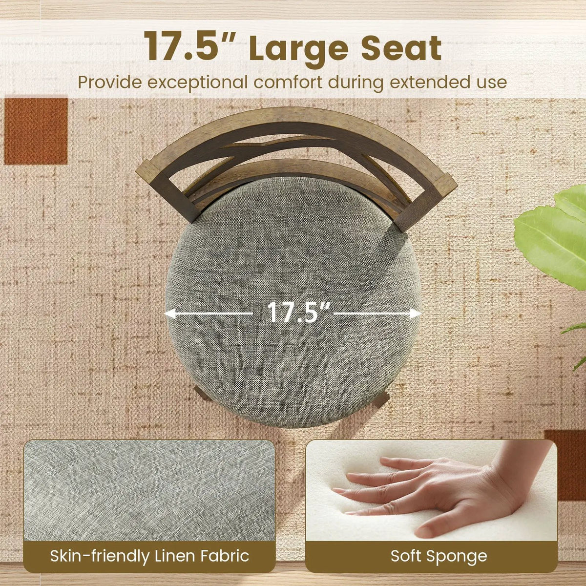 25/30 Inch Swivel Bar Stools Set of 2 with Backrests and Wood Frame, photo 11 of 16