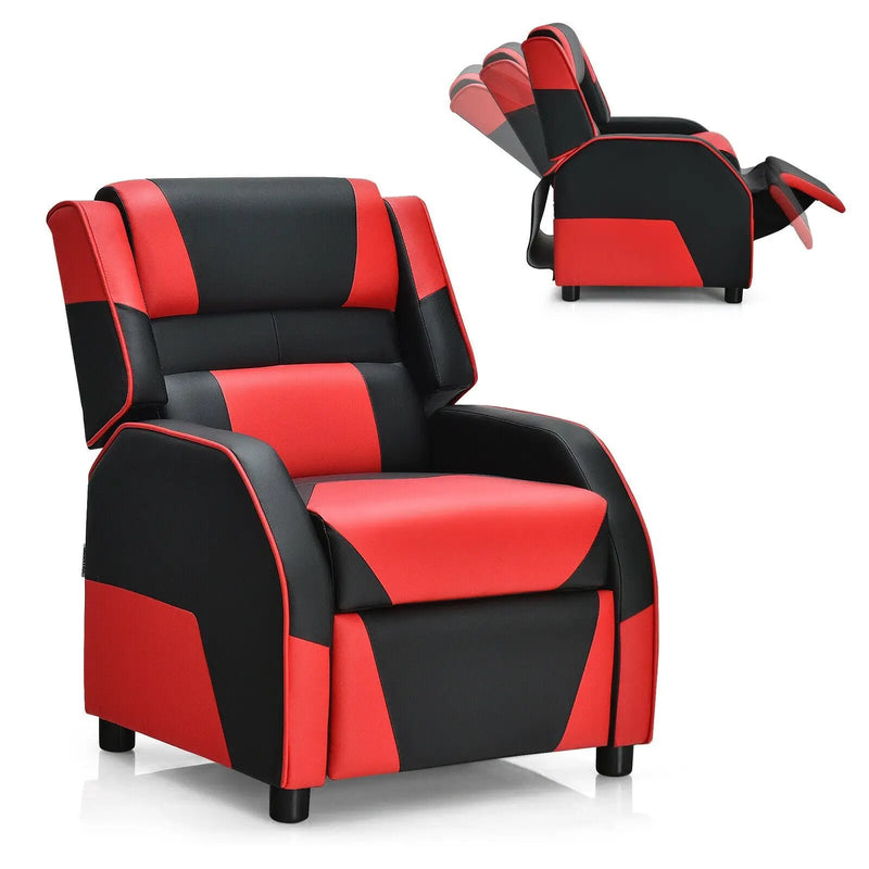 Kids Youth PU Leather Gaming Sofa Recliner with Headrest and Footrest by DirectDeals