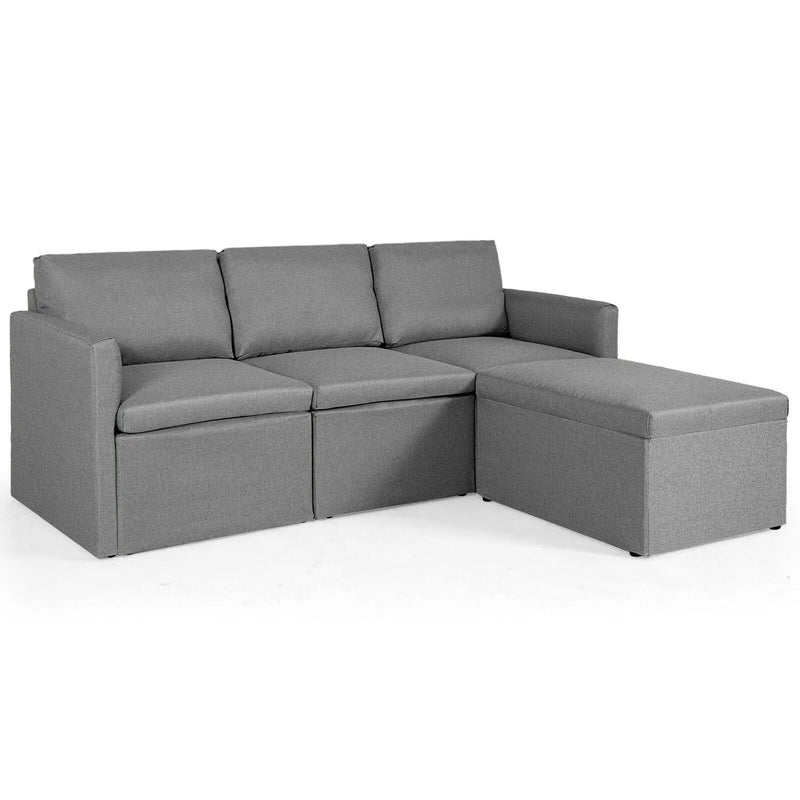 Convertible L-Shaped Sectional Sofa Couch with Reversible Chaise by DirectDeals